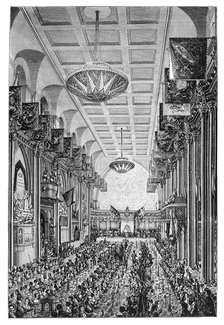 Banquet for the Queen at the Guildhall, London, 1837, (1900). Artist: Unknown