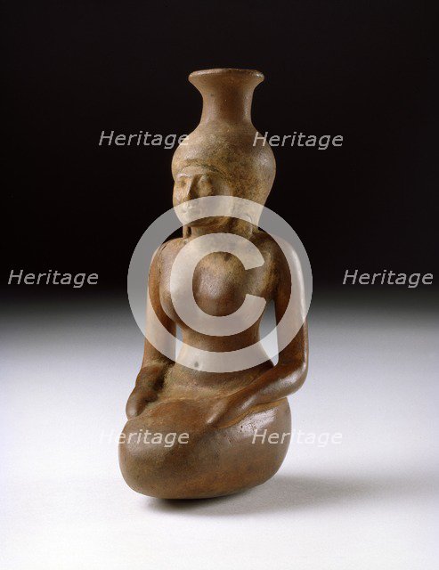 Pottery vase in the shape of a woman, XVIIIth Dynasty (c1540 BC-c1292 BC). Artist: Unknown.