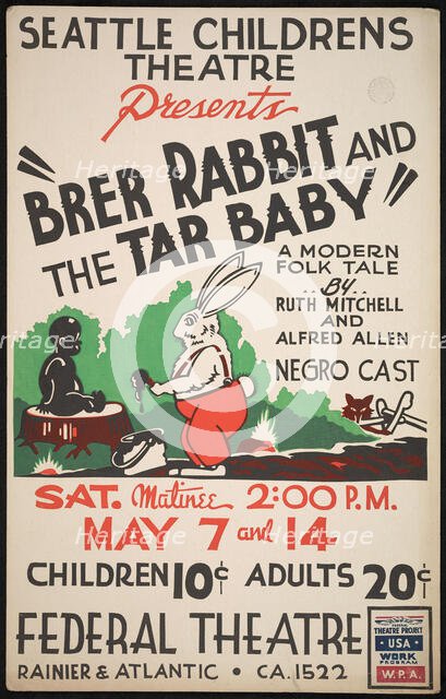 Brer Rabbit and the Tar Baby, Seattle, 1938. Creator: Unknown.