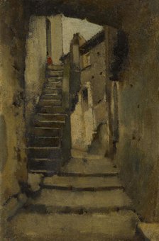 Escalier dans une ruelle à Rome, between 1859 and 1864. Creator: Jean Jacques Henner.