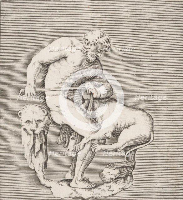 Hercules and Cerberus, published ca. 1599-1622., published ca. 1599-1622. Creator: Anon.