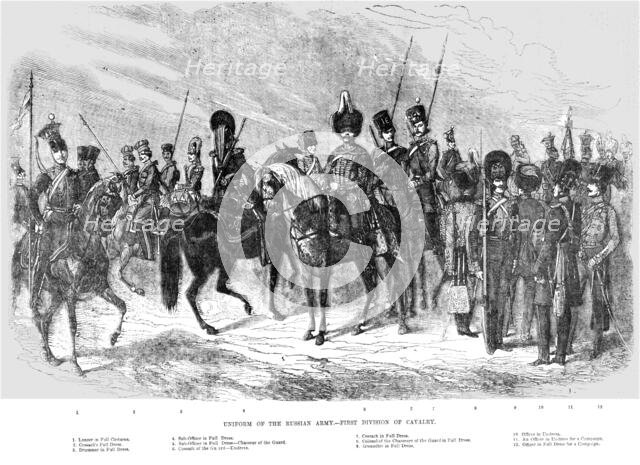 'Uniform of the Russian Army - First Division of Cavalry', 1854. Creator: Unknown.