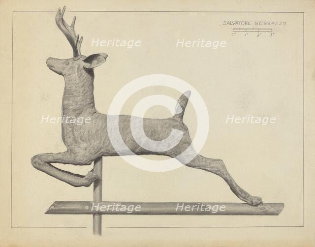 Deer Weather Vane, c. 1938. Creator: Salvatore Borrazzo.