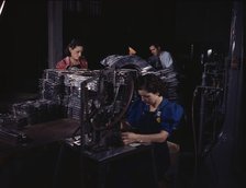 Sheet metal parts are numbered with this pneu...North American Aviation, Inc., Inglewood, CA, 1942. Creator: Alfred T Palmer.