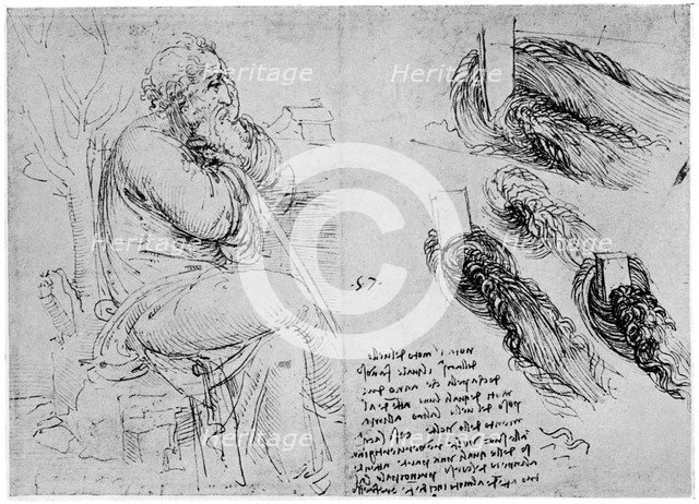 Studies of water eddies, c1513 (1954). Artist: Leonardo da Vinci