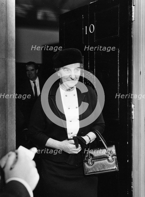 Golda Meir (1898-1978), Israeli Prime Minister, 1965. Artist: EH Emanuel