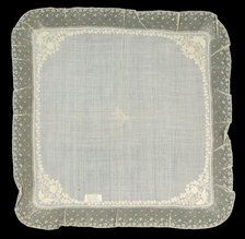 Handkerchief, possibly French, 1825-50. Creator: Unknown.