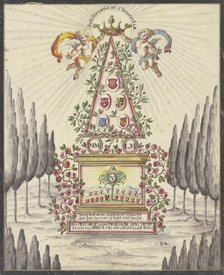Allegorical representation, pyramid with an altar. Creator: Johann Esaias Nilson.
