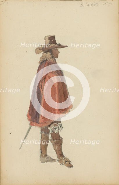 Man in seventeenth century clothing, c. 1846-c. 1882. Creator: Cornelis Springer.