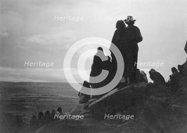 Watching the morning races, c1905. Creator: Edward Sheriff Curtis.