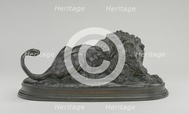 Lion Devouring a Doe, model 1837, cast by 1873. Creator: Antoine-Louis Barye.