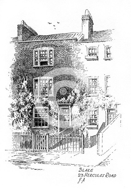 William Blake's house, 23 Hercules Road, London, 1912.Artist: Frederick Adcock