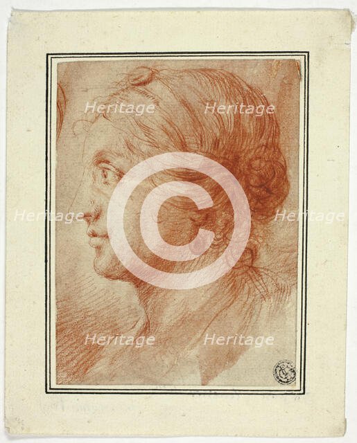 Bust of Woman in Profile to Left, 1725/1735. Creator: Sir Godfrey Kneller.