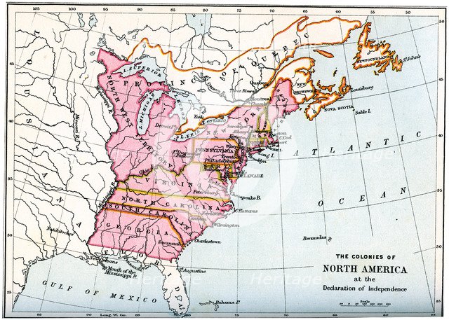 The colonies of North America at the declaration of independence, 1776 (1894). Artist: Unknown