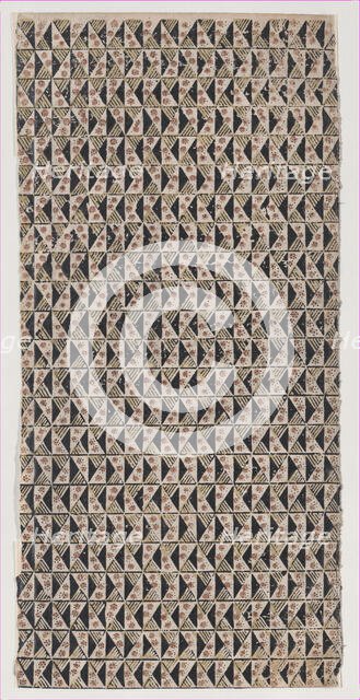 Sheet with pattern of triangles, 19th century. Creator: Anon.