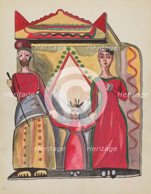 Plate 28: The Holy Family: From Portfolio "Spanish Colonial Designs of New Mexico", 1935/1942. Creator: Unknown.