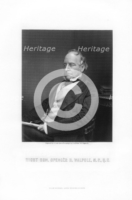 Spencer Horatio Walpole, British politician, 1881.Artist: G Cook