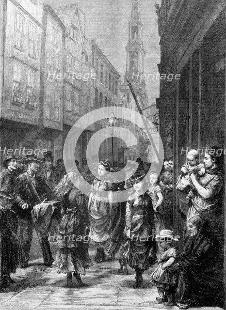 Low-life girls dancing for trade, Drury Lane, City of Westminster, London, c1852-c1883. Artist: Gustave Doré