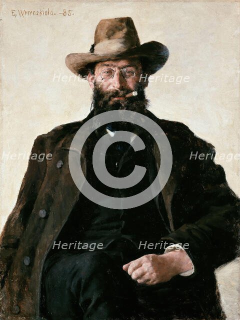 Portrait of Professor Amund Helland, 1885. Creator: Erik Werenskiold.