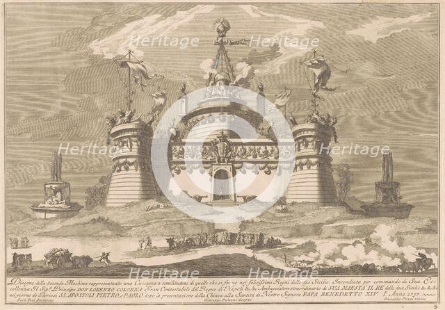 The Seconda Macchina for the Chinea of 1757: The Fortress of Cockaigne, 1757. Creator: Giuseppe Pozzi.