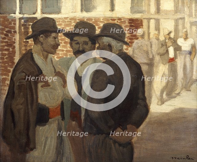 'Ouvriers du Batiment' ('Construction Workers'), c1911. Artist: Theophile Alexandre Steinlen