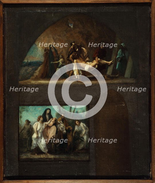 Flight to Egypt and the Entombment, c1859. Creator: Jean Gigoux.