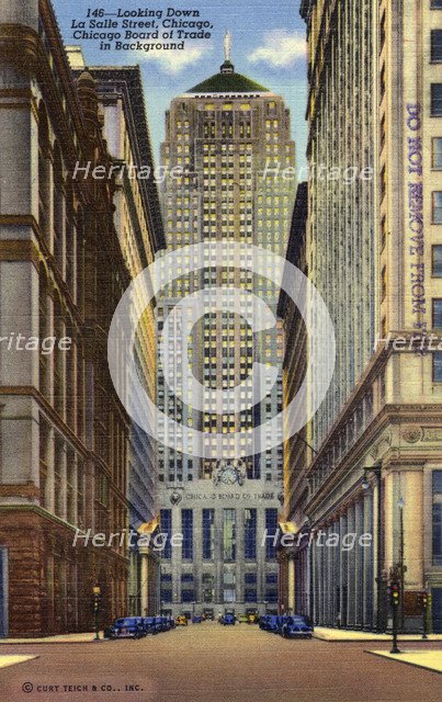 Looking down LaSalle Street, Chicago, Illinois, USA, 1941. Artist: Unknown