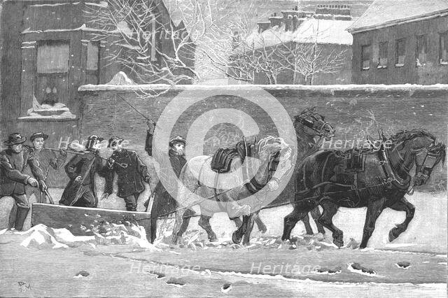 'A Snow-plough at work at Earls Court', 1886.  Creator: Unknown.