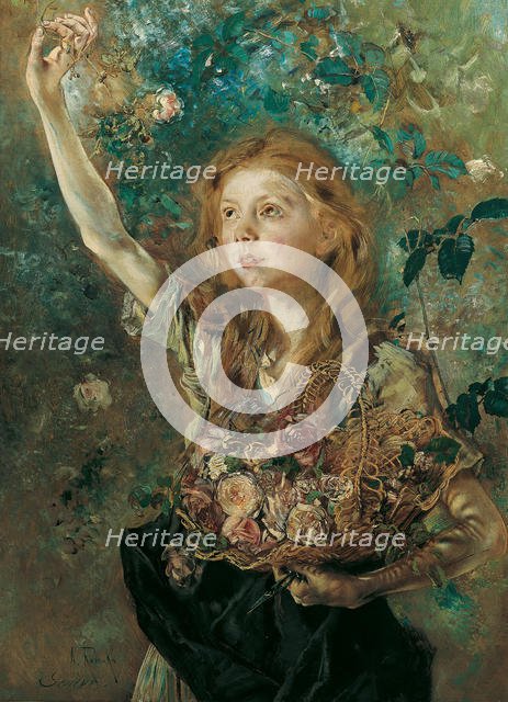 The rose picker, c. 1883-1884. Creator: Romako, Anton (1832-1889).