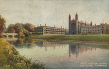 King's College Chapel and Clare College, Cambridge, c1935. Artist: Unknown.
