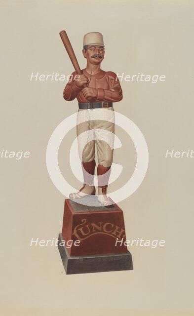 Cigar Store Figure: Ball Player, c. 1939. Creator: Albert Ryder.