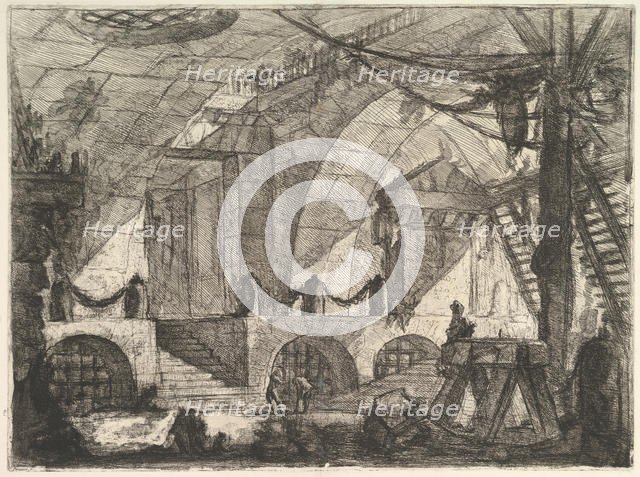 The Sawhorse, from Carceri d'invenzione (Imaginary Prisons), ca. 1749-50. Creator: Giovanni Battista Piranesi.