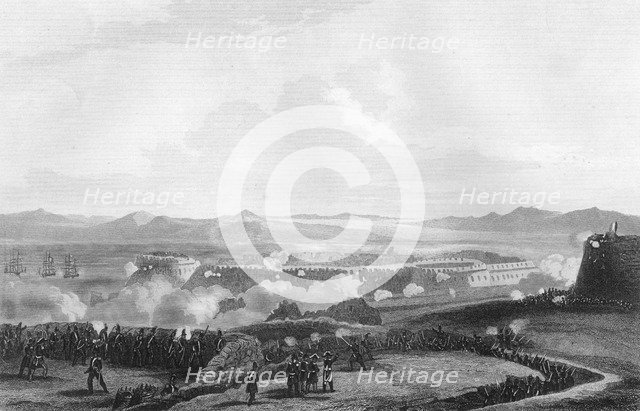 The attack on Bomarsund, during the Crimean War, 1854 (1857).Artist: W Hulland