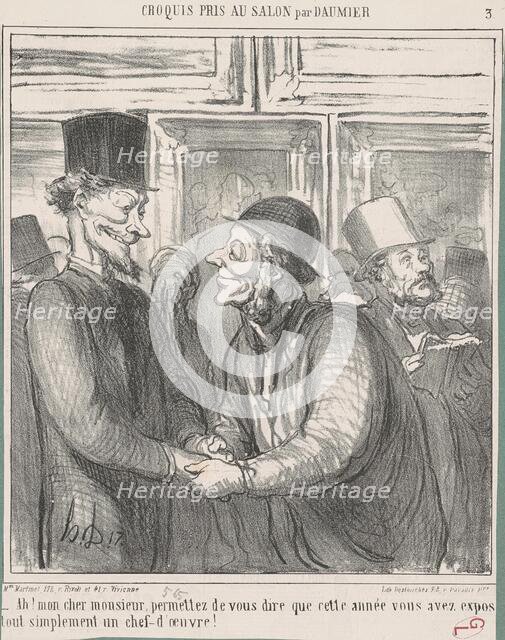 Ah! Mon cher monsieur, permettez de ..., 19th century. Creator: Honore Daumier.