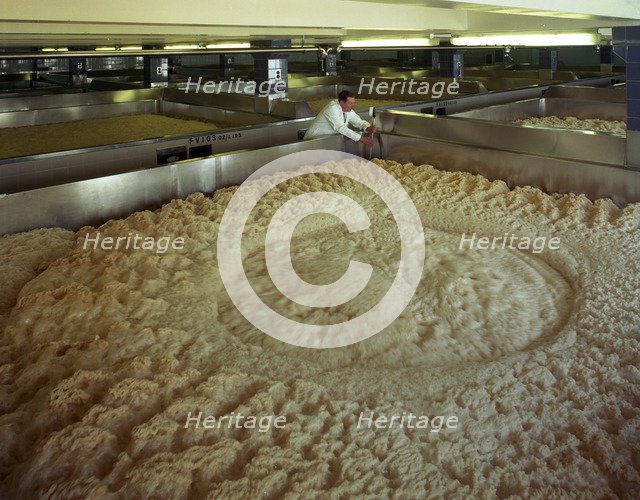 Fermenting vessels at Tetley's brewery, Leeds, West Yorkshire, 1968.  Artist: Michael Walters