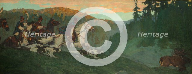 Morning Hunt of Grand Prince, 1901. Artist: Roerich, Nicholas (1874-1947)