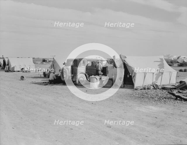 Squatter camp on county road near Calipatria, 1937. Creator: Dorothea Lange.