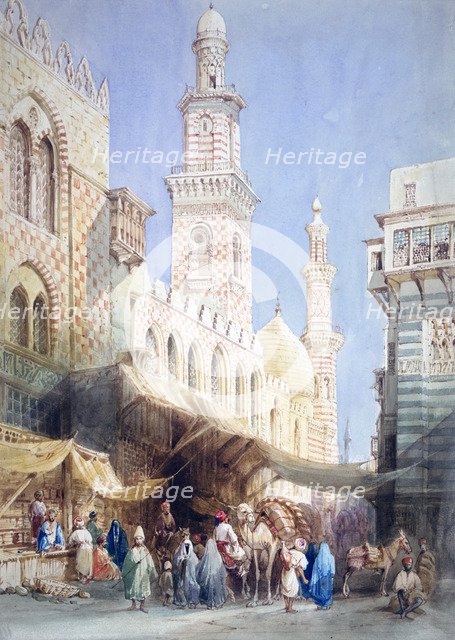 'The Sharia El Gohargiyeh, Cairo', 19th century. Artist: William Henry Bartlett