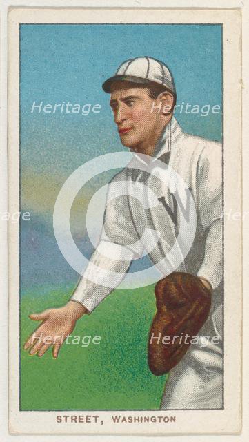 Street, Washington, American League, from the White Border series (T206) for the Americ..., 1909-11. Creator: American Tobacco Company.