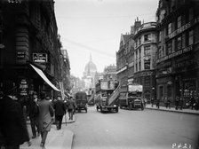 Open-topped omnibuses in Fleet Street, London Artist: Unknown