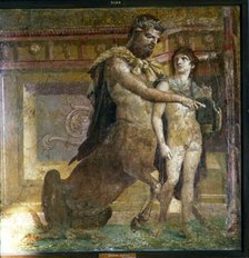 The Centaur 'Cheiron' teaching Achilles, Roman wall-painting from Herculaneum, c1st century. Artist: Unknown.
