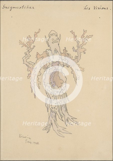 Costume design for the opera Snow Maiden by N, Rimsky-Korsakov, 1928.