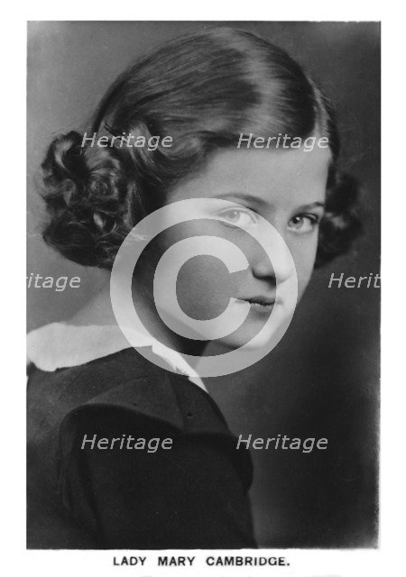 'Lady Mary Cambridge', 1937. Artist: Unknown.