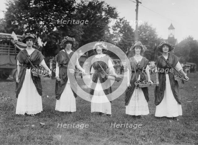 Suffrage Pageant - flower girls L.I., N.Y., 1913. Creator: Bain News Service.