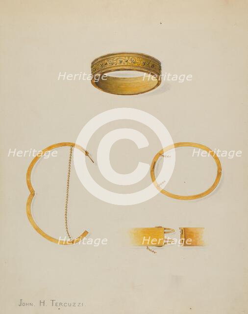 Bracelet, c. 1938. Creator: John H. Tercuzzi.