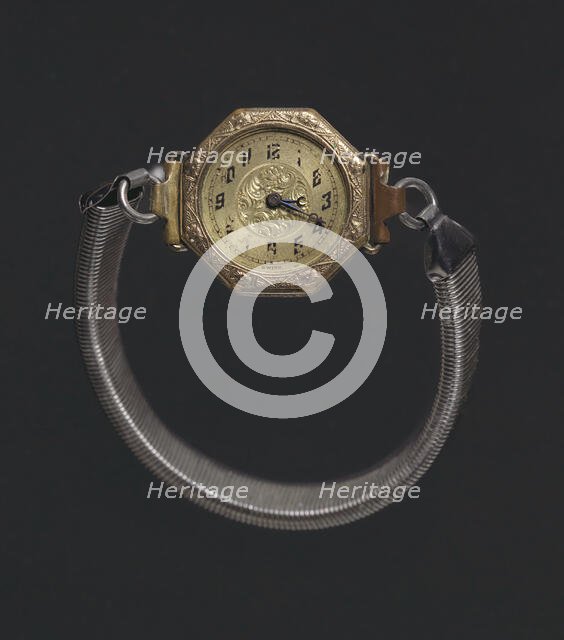 Wrist watch worn by Harriette Moore, early to mid 20th century. Creator: Unknown.
