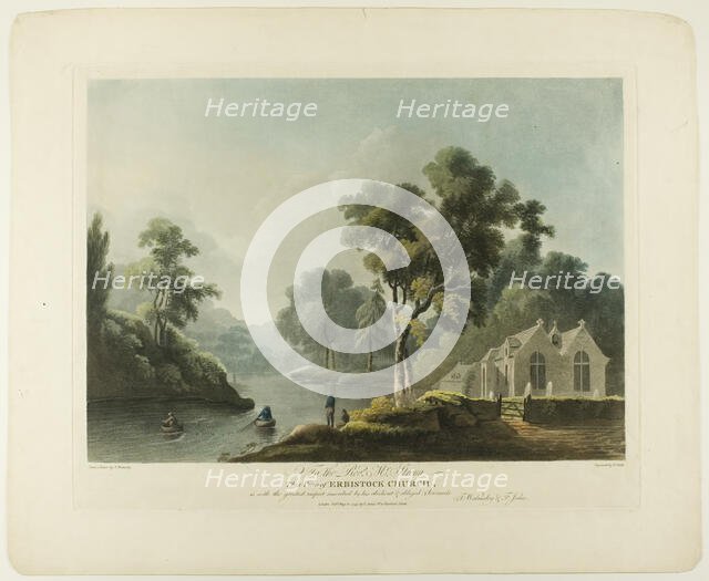 View of Erbistock Church, published 1794. Creator: Francis Jukes.