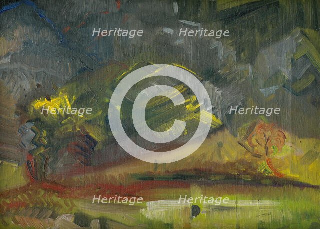 Evening Landscape, 1935-1940. Creator: Arnold Peter Weisz-Kubincan.