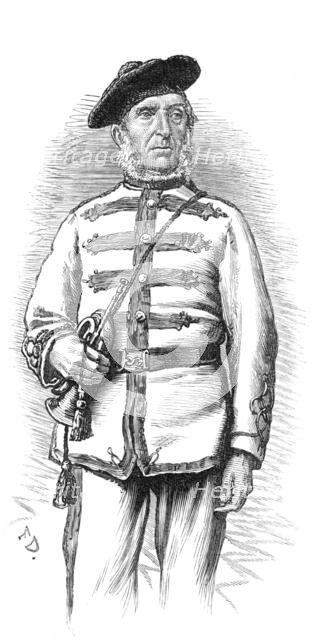 The Scottish Volunteers: Bugler W. Balmer, aged 80, Border Rifles, late the 92nd Highlanders, 1881. Creator: Unknown.