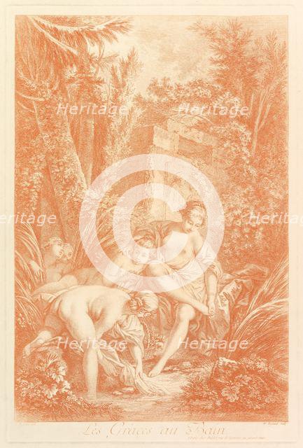 The Grâces au Bain (The Graces at the Bath), 1756. Creator: William Wynne Ryland.